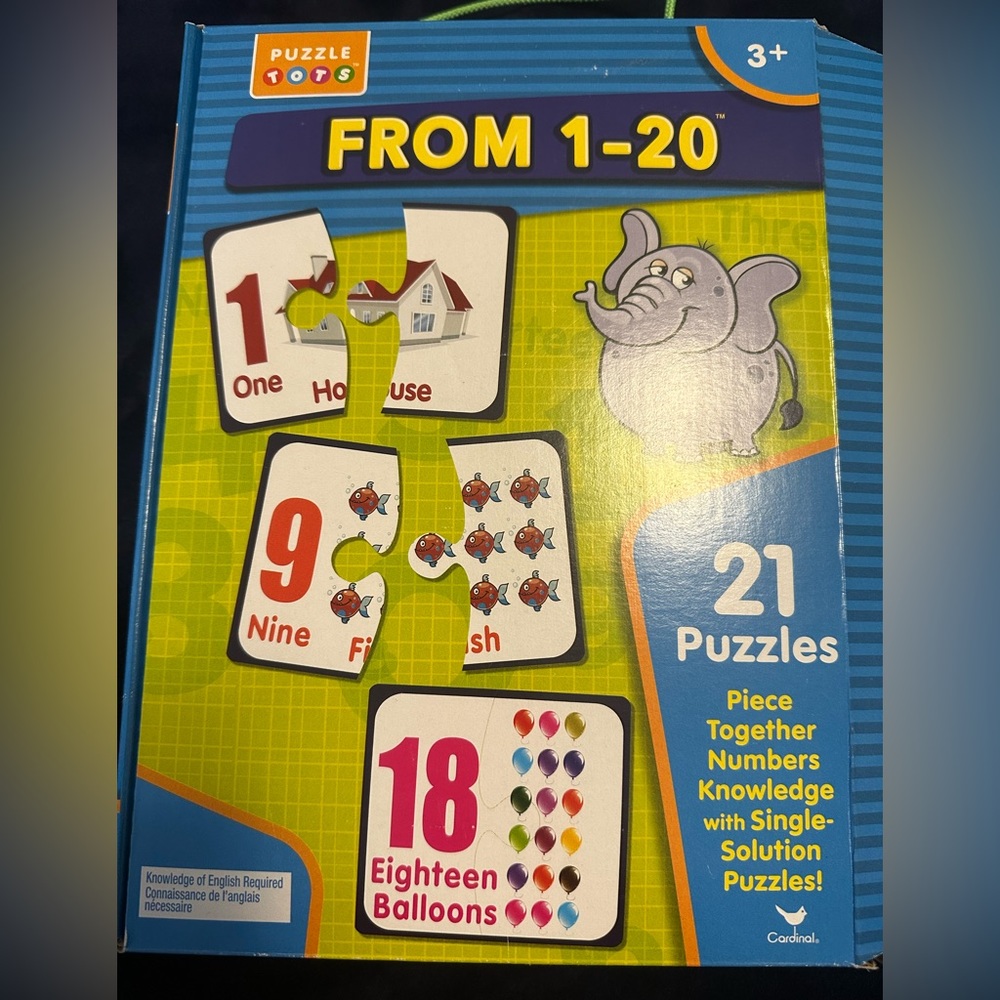 Puzzle tots from 1-20 new in box